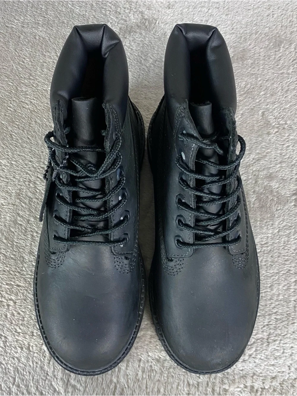 Timberland Premium 6 inch Kids Boys Boots Size 2 Black Nubuck Waterproof NEW